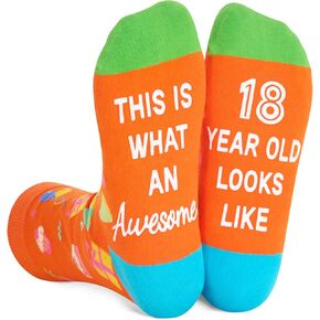 Zmart Cool 18th Birthday Gifts for 18 Year Old Boys Girls Gifts for 18 Year Old Male, 18 Year Old Girl Birthday Gifts, Funny Crazy Socks for Teens