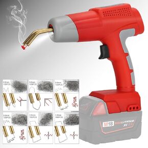 مسدس لحام بلاستيكي لاسلكي لبطارية ريوبي 18 فولت، آلة لحام محمولة مع 6 أنواع 600 قطعة دبابيس لإصلاح تشققات مصد السيارة والمزيد من إصلاح البلاستيك، أداة DIY in Kuwait