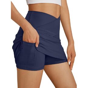 AUTOMET Tennis Skirts for Women Athletic Mini Skort Golf Shorts Workout Vacation Outfits with Pockets