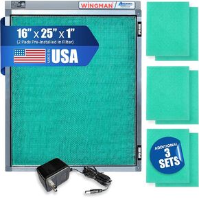 Electronic Air Filter with 1-Yr Supply of Air Purifier Pads - HVAC, Heater, Air Return, Furnace Filters for House - Air Conditioner Replacement Filters - Easy Homeowner Installed - 20x25x1