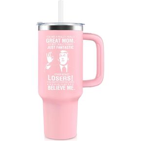 Zenbo 40 oz Tumbler with Handle and Straw Lid | Insulated Cup Reusable Stainless Steel Water Bottle Travel Mug Cupholder Friendly | Gifts for Women,men