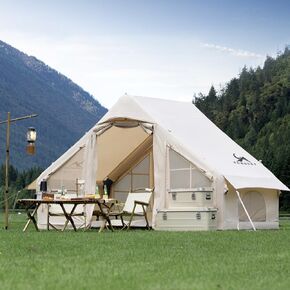 Inflatable Camping Tents Air Glamping Tents 4 Season Waterproof Easy Set up Cabin House Tent Blow up Tent for Family Camping