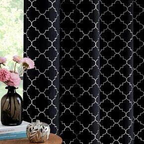 White and Silver Luxury Velvet Curtains 63 Inch Length for Living Room, Privacy Protection Blackout Curtains for Bedroom and Dining Room, Grommet Design Drapes with 52"Wx63"L