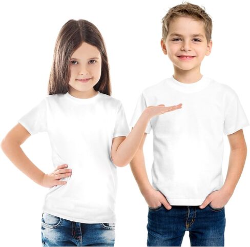 قميص SDN CUSTOM للجنسين من البوليستر للأطفال الصغار، بأكمام قصيرة وتصميم رقبة دائرية (5 عبوات) in Kuwait