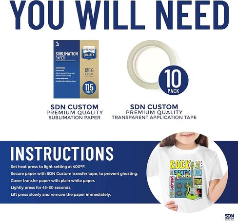 قميص SDN CUSTOM للجنسين من البوليستر للأطفال الصغار، بأكمام قصيرة وتصميم رقبة دائرية (5 عبوات) in Kuwait