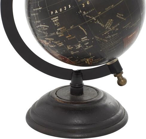 Deco 79 Mango Wood Globe, 6" x 5" x 9", Black in Kuwait