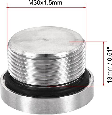 uxcell Stainless Steel Inner Hex Head M10x1 Pipe Fitting Plug with Seal Ring for Terminate Pipe Ends in Saudi Arabia