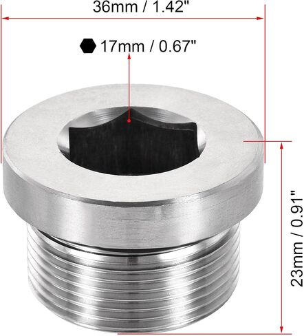 uxcell Stainless Steel Inner Hex Head M10x1 Pipe Fitting Plug with Seal Ring for Terminate Pipe Ends in Saudi Arabia