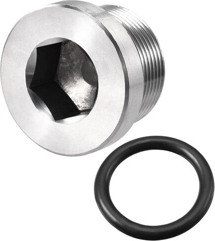 uxcell Stainless Steel Inner Hex Head M10x1 Pipe Fitting Plug with Seal Ring for Terminate Pipe Ends in Saudi Arabia