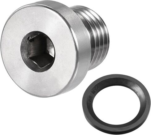 uxcell Stainless Steel Inner Hex Head M10x1 Pipe Fitting Plug with Seal Ring for Terminate Pipe Ends in Saudi Arabia