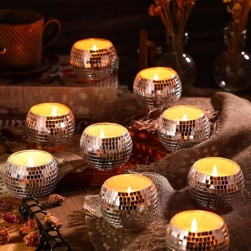 10 قطع من هدايا الشموع المعطرة من MTLEE للنساء مرآة ديسكو كرة شمعة تخزين شموع الصويا مع الزيوت العطرية لحفلات الزفاف في السبعينيات وحفلات الديسكو وعيد الميلاد وديكور المنزل وهدايا الأم والمعلمة in Saudi Arabia