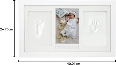 Nuby Baby Keepsake Ornament Hand & Footprint Clay Casting Kit with Easel Plus Blue & Pink Ribbons for Newborn Girls & Boys in Saudi Arabia