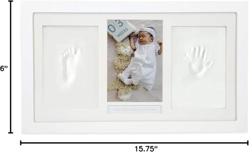 Nuby Baby Keepsake Ornament Hand & Footprint Clay Casting Kit with Easel Plus Blue & Pink Ribbons for Newborn Girls & Boys in Saudi Arabia