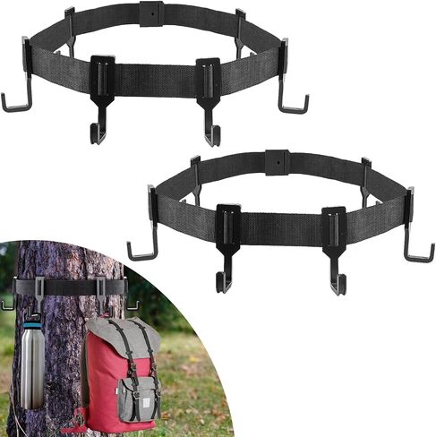 ANTEQI Treestand Strap Hangers with Heavy Duty Hooks,Tree Stand Strap Gear Hanger for Hunting Gears Bow,Outdoor Tree Stand Bow Gear Hanger for Camping Hiking in Kuwait