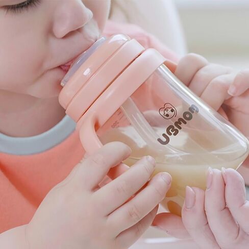 No-spill, Backflow prevention Sippy Cup with Straw, PPSU Learner Cup with Handle for Baby and Toddlers, BPA free, 9.47oz (Banana) in Saudi Arabia