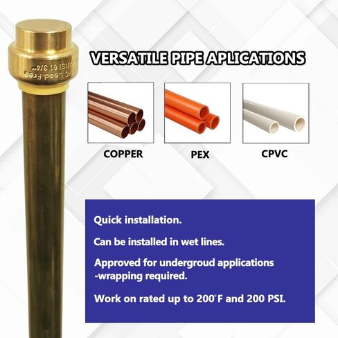 غطاء نهاية PEX مقاس 1/2 بوصة من HQMPC، تركيبات سباكة نحاسية يتم الضغط عليها للتوصيل بدون تركيبات سباكة نحاسية من الرصاص مع مشبك فصل للنحاس، CPVC 6 قطع in Kuwait