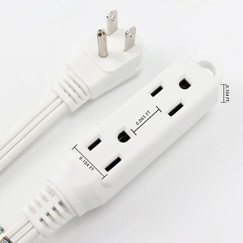 EP 6 Ft 3 Outlet Extension Cord with Flat Plug, 3 Prong Grounded, 16/3 SPT-3 Power Cable for Indoor Use, Black, 2 Pack in Saudi Arabia