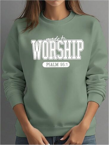 MakeMeChic Women's Graphic Print Long Sleeve Crew Neck Drop Shoulder Oversized Sweatshirt Pullovers Top in Saudi Arabia