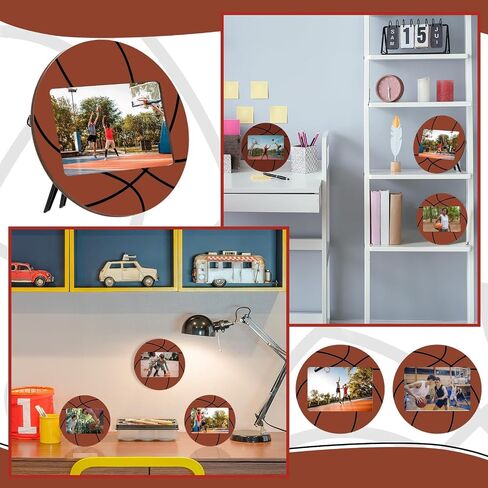6 Pcs Soccer Picture Frame 4x6 Sport Themed Wooden Photo Frame Baseball Balls Photo Frame Horizontally Vertically Used for Wall Decor Hanging or Tabletop Display in Saudi Arabia