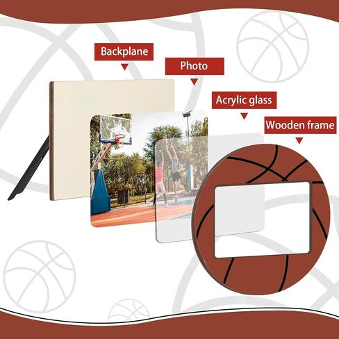 6 Pcs Soccer Picture Frame 4x6 Sport Themed Wooden Photo Frame Baseball Balls Photo Frame Horizontally Vertically Used for Wall Decor Hanging or Tabletop Display in Saudi Arabia