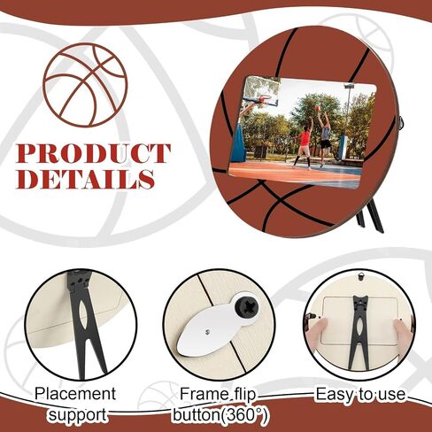 6 Pcs Soccer Picture Frame 4x6 Sport Themed Wooden Photo Frame Baseball Balls Photo Frame Horizontally Vertically Used for Wall Decor Hanging or Tabletop Display in Saudi Arabia
