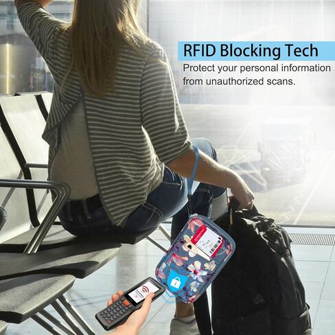 محفظة Fintie Family لحامل جواز السفر تتسع لستة أشخاص، سعة كبيرة RFID لمنع تنظيم مستندات السفر وحقيبة يد مع حامل قلم وسلسلة مفاتيح وغطاء لبطاقات الائتمان للنساء والرجال in Kuwait