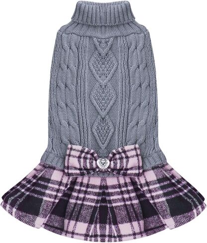 KYEESE Dog Sweater Dress for Medium Large Dogs Turtleneck Thick Knit in Kuwait