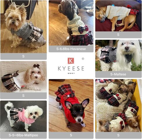 KYEESE Dog Sweater Dress for Medium Large Dogs Turtleneck Thick Knit in Kuwait