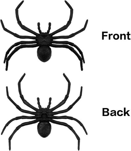 عناكب بلاستيكية من BOMEON، عناكب وهمية، عناكب واقعية لجميع القديسين، 8 قطع من لوازم تزيين الهالوين، ألعاب عنكبوت أسود مزحة تخويف ممتعة، نكتة مفاجأة عملية، 3.9 × 3.7 بوصة in Kuwait