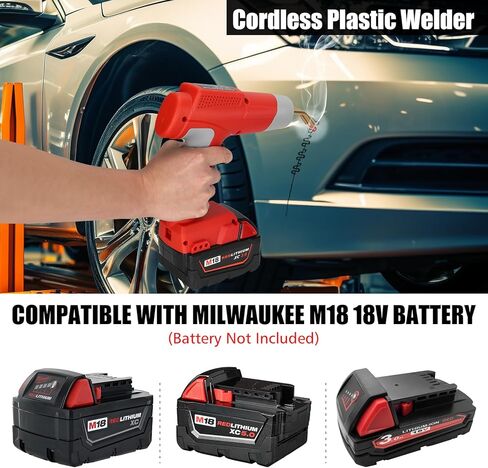 مسدس لحام بلاستيكي لاسلكي لبطارية ريوبي 18 فولت، آلة لحام محمولة مع 6 أنواع 600 قطعة دبابيس لإصلاح تشققات مصد السيارة والمزيد من إصلاح البلاستيك، أداة DIY in Kuwait
