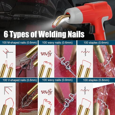 مسدس لحام بلاستيكي لاسلكي لبطارية ريوبي 18 فولت، آلة لحام محمولة مع 6 أنواع 600 قطعة دبابيس لإصلاح تشققات مصد السيارة والمزيد من إصلاح البلاستيك، أداة DIY in Kuwait