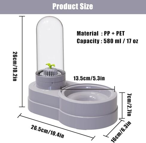 Pet Water Dispenser Station, 580ml/20oz Pet Water Feeder Automatic Water Drinking Fountain Bottle with Filter for Small Dog Puppy Cat Rabbit Small Animal in Kuwait