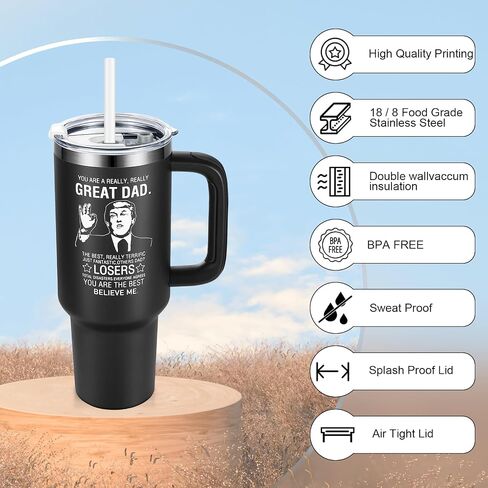 Zenbo 40 oz Tumbler with Handle and Straw Lid | Insulated Cup Reusable Stainless Steel Water Bottle Travel Mug Cupholder Friendly | Gifts for Women,men in Saudi Arabia