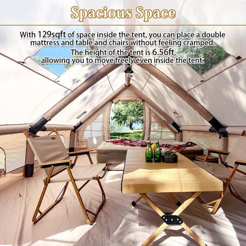 Inflatable Camping Tents Air Glamping Tents 4 Season Waterproof Easy Set up Cabin House Tent Blow up Tent for Family Camping in Saudi Arabia