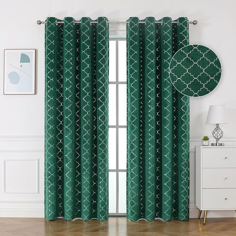 White and Silver Luxury Velvet Curtains 63 Inch Length for Living Room, Privacy Protection Blackout Curtains for Bedroom and Dining Room, Grommet Design Drapes with 52"Wx63"L in Saudi Arabia
