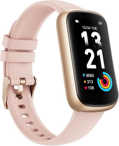 Fitness Tracker Watch with Heart Rate Monitor, 3ATM Waterproof Smart Watch, Health Activity Tracker with Pedometer, Sleep Monitor, Calorie Step Counter, Smartwatch for Women Men Black in Saudi Arabia