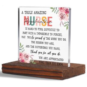 Thank You Gifts for Home Health Nurse, Appreciation Gifts for Home Care Nurse, Nurse Week Day Graduation New Nurse Nursing Student Gift for Nurse Squad Clear Desk Decorative Sign Plaques TZJ80