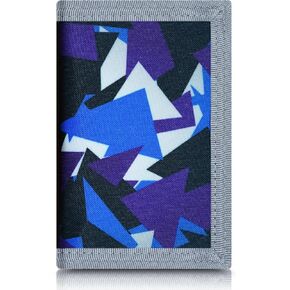 Leehoom Canvas Trifold Wallets with Zipper Pocket，Kids Wallets for Boys Girls with Magic Sticker - Navy Blue