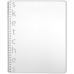 BookFactory Sketchbook/Art Sketch Book/Sketching Book/Sketches Book/Sketch Notebook - 100 Pages Clear Translux Cover Wire-O 8" x 10" (20.3cm x 25.4cm) Blank Format (BLA-100-SBW-C-SKETCH)