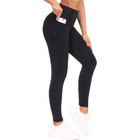 سروال يوجا رياضي للتحكم في البطن من THE GYM PEOPLE مع جيوب، سروال يوجا رياضي عالي الخصر للنساء للجري واللياقة البدنية