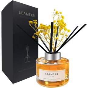 LEAMERR Reed Diffuser Set Home Fragrance Essential Oil Diffuser Royal Rose Scent- 7 oz (210 ml) Fragrance Oil Diffuser for Bedroom Bathroom Home Décor Includes Reed Diffuser Sticks Scented Oils