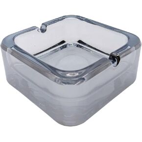 Ash Tray for Cigarettes, Square Crystal Glass Ashtray for Smokers, Classic Design Cigar Ashtrays Perfect for Home Office Patio Restaurant Bar Hotel Outdoor (Amber)