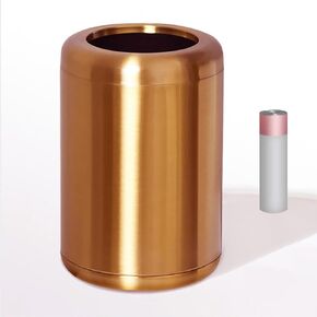 10L/2.6Gallon Small Gold Bathroom Trash Can,Brushed Gold Bathroom Garbage Can，Brass Trash Can for Bathroom,Vanity Bedroom,Hotel,Dressing Room，Rv, Store (135 Gold)