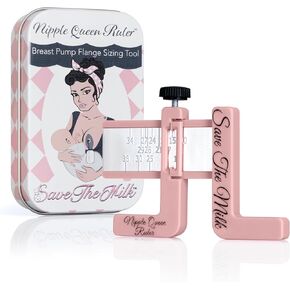 Nipple Queen Ruler - Nipple Measuring Tool, Breast Pump Flange Sizing. Nipple Ruler, Flat Nipples, Inverted Nipples, Elastic Nipples