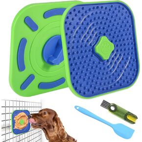 Interactive Licking Mat for Dog Crate,Feeder Pad, Boredom&Anxiety Relief, Peanut Butter & Yogurt Lick Plate, Safe Soft Treat Dog Training Gift (7.1 Inch Square)