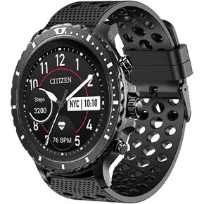 Compatible with Citizen CZ Bands, Silicone Replacement Wristbands Sport Strap with Metal BuckleCompatible for Citizen CZ Smartwatch