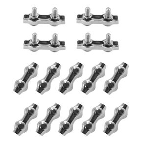 304 Stainless Steel Duplex 2-Post Cable Clamps TTZEZE Double Bolt Wire Rope Clips Clamp Fastener for 5/16 Inch Diameter Wire Rope 10 Pack