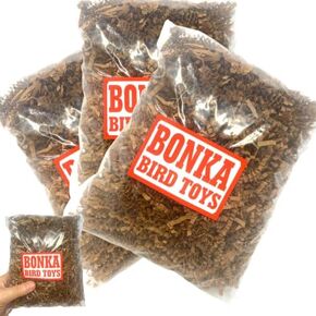 Bonka Bird Toys 1574 Pk3 Natural Crinkle Paper Shred Nest DIY Craft Part Parrot Cage, African Grey, Conure, Parakeet, and Similar Breed Sizes