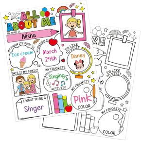 24 Pcs Read All About Me Posters for Elementary School Students- Star Student Posters for Kids Teachers School Supplies