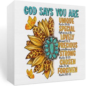 Just Breathe Wooden Box Sign Decor Inspirational Decor Desk Sign, Mental Health Gifts, Dandelion Flower Decor Desk Decor Sign for Home Office Bathroom Shelf Decor